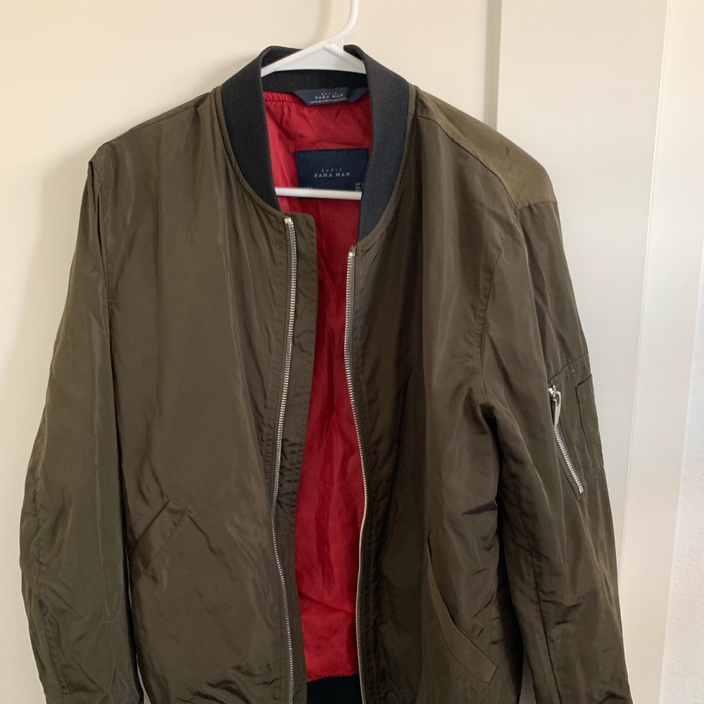 Zara Olive green bomber jacket (Barely worn)